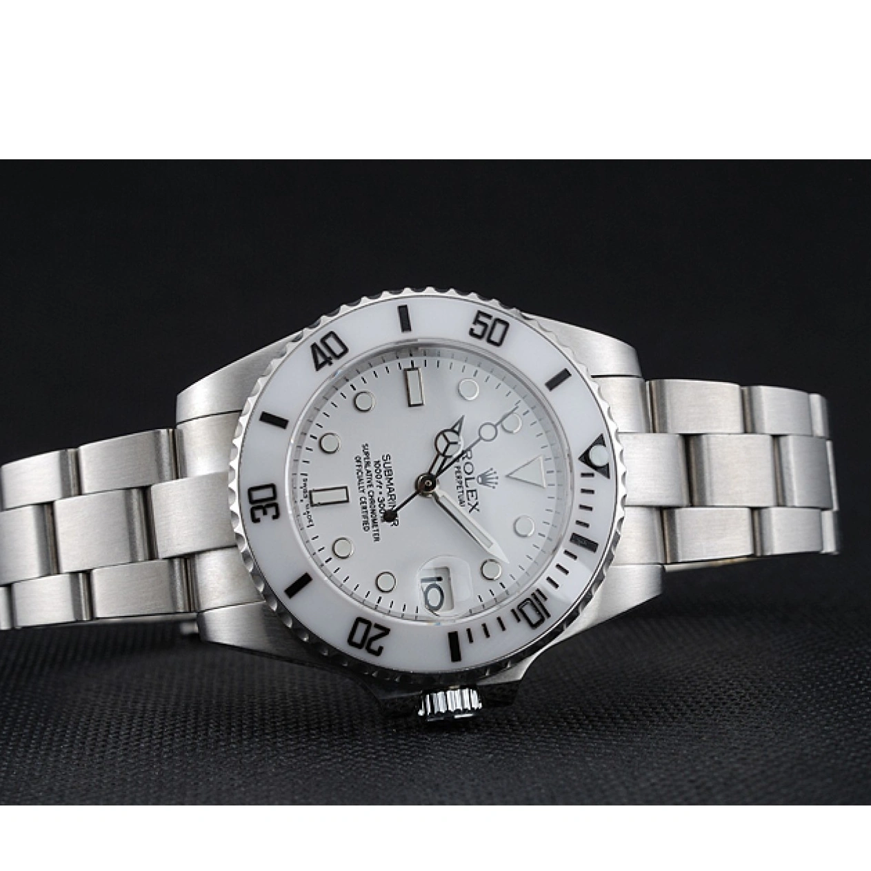 Aaa replica watch 1454152 Bracelet Submariner Steel Stainless White Dial Rolex 1027